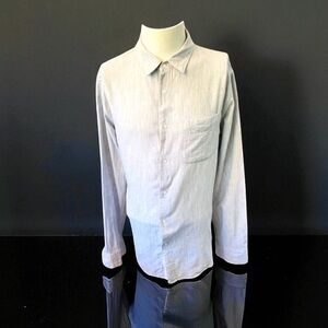 RAG & BONE Mens Brushed Cotton Light Grey Classic Fit Shirt Size XL